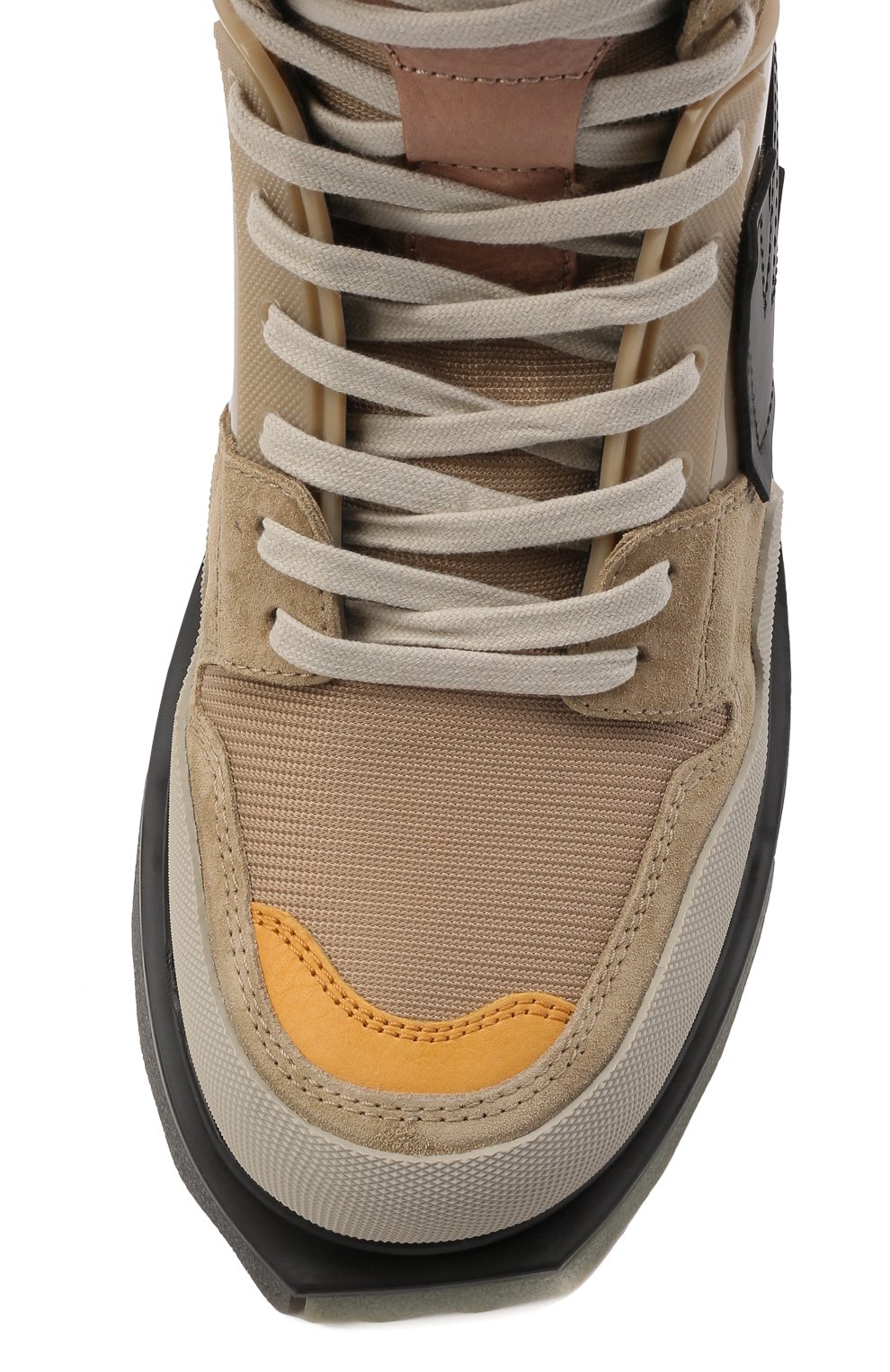 Комбинированные ботинки OFF-WHITE бежевого цвета по цене 72050 руб., арт. 0MIA228F21FAB0016110, фото 6 Комбинированные ботинки OFF-WHITE, арт. 0MIA228F21FAB0016110, фото 6