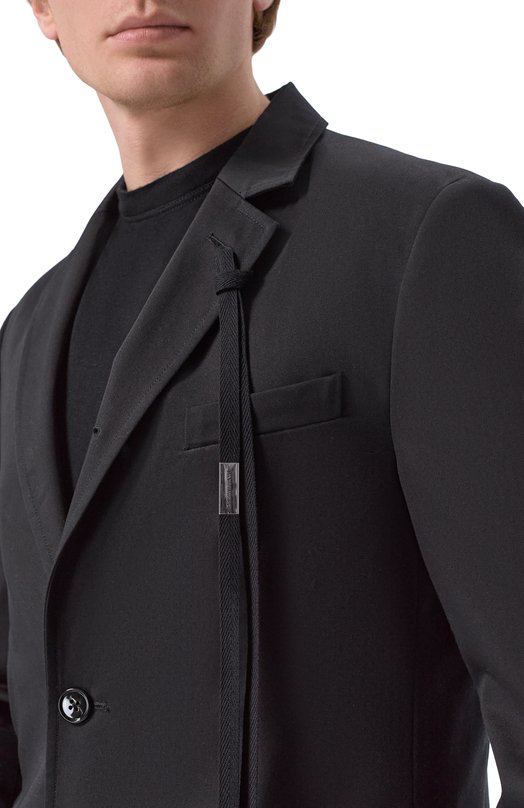 Хлопковый пиджак Ann Demeulemeester B0013732/FA709 Чёрный  B0013732/FA709 Фото 5