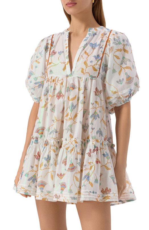 Хлопковое платье Poupette St Barth W4RS25NK Белый  W4RS25NK Фото 3