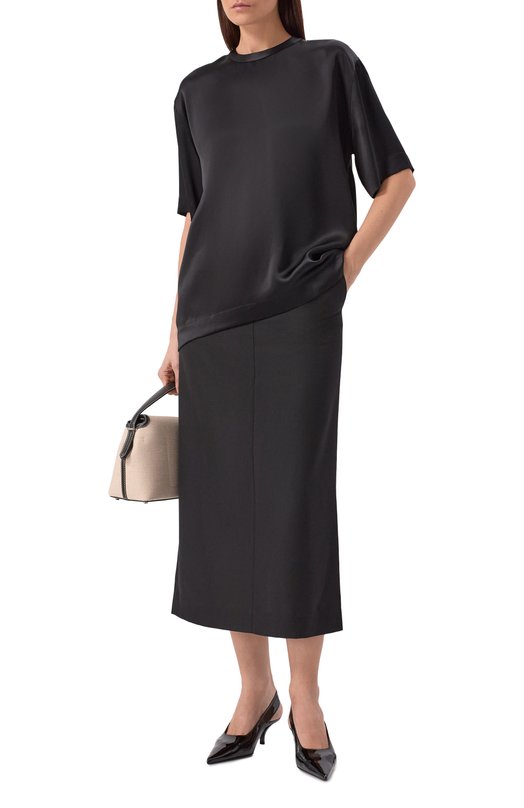 Атласный топ TOTEME 261-WRT0629-FB0546 Чёрный  261-WRT0629-FB0546 Фото 2