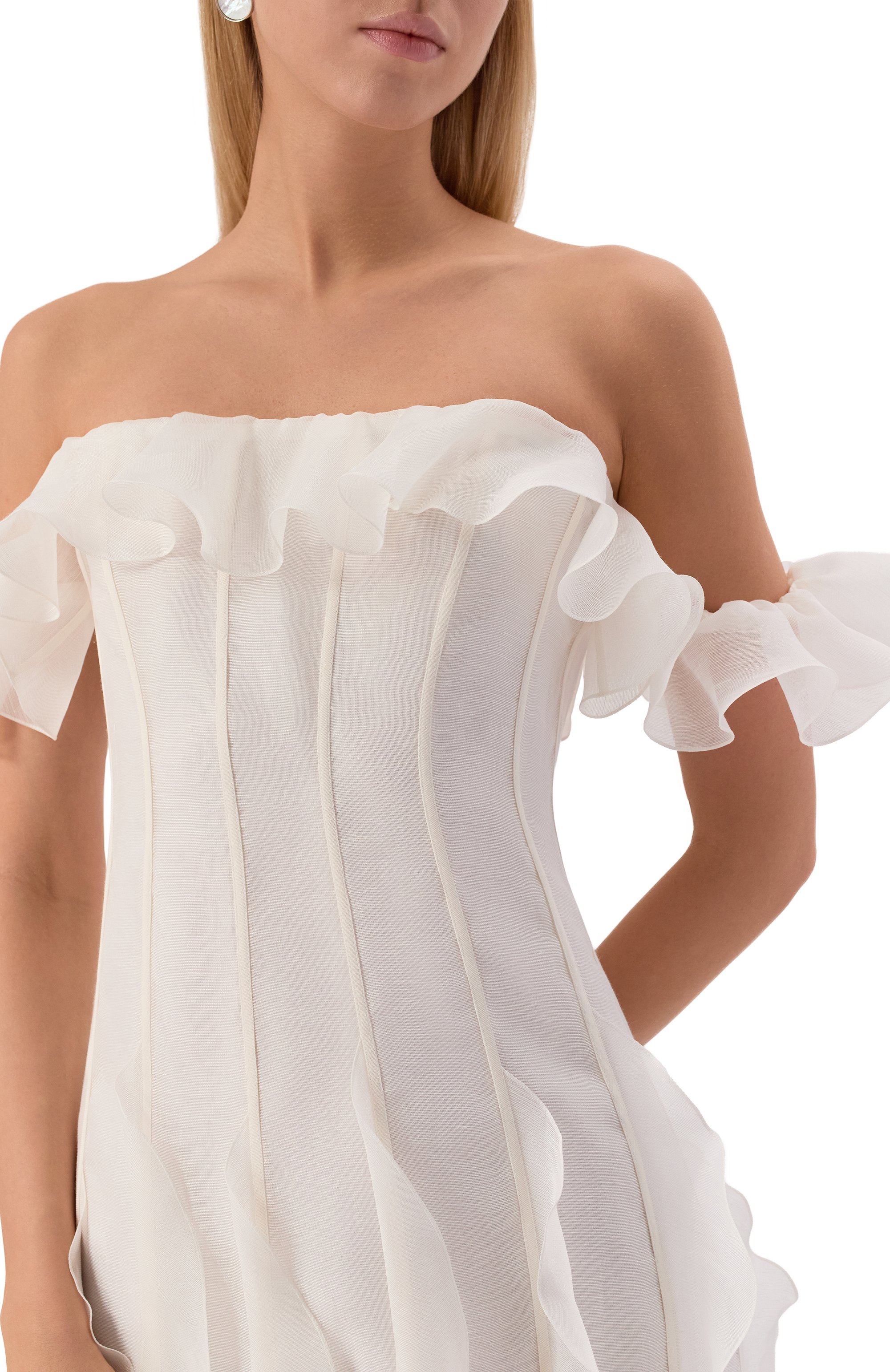 Платье изо льна и шелка YVON белого цвета по цене 159120 руб., арт. 0 250040, фото 5 Платье изо льна и шелка YVON, арт. 0 250040, фото 5