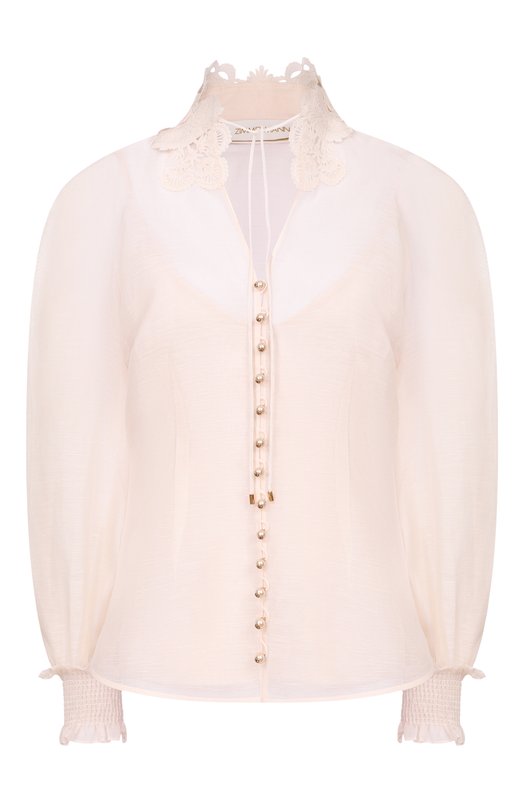 Блузка изо льна и шелка Zimmermann 7121TC261 Кремовый 7121TC261
