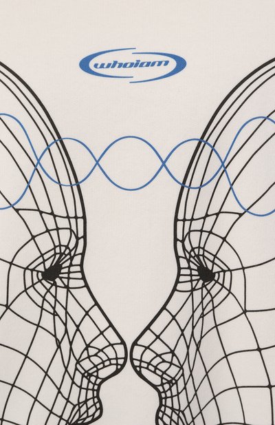 Хлопковый свитшот WHO_AM белого цвета по цене 16900 руб., арт. MSH2-P231-WHT, фото 5 Хлопковый свитшот WHO_AM, арт. MSH2-P231-WHT, фото 5