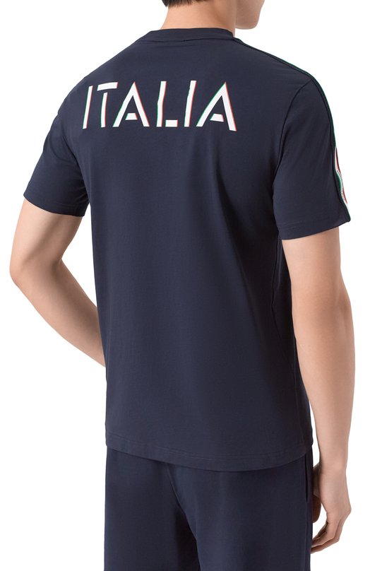 Хлопковая футболка EA7 7M001861/AF12503 Синий  7M001861/AF12503 Фото 4