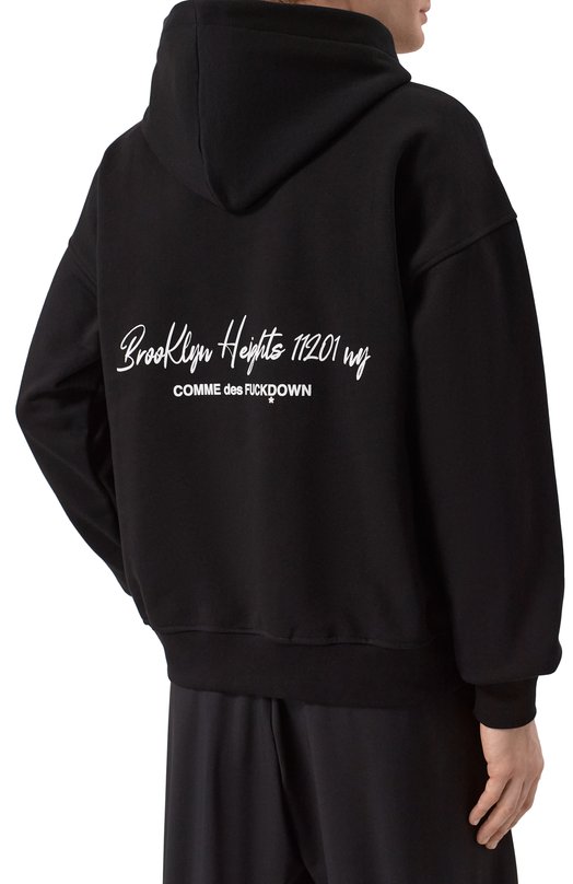 Хлопковое худи Comme des Fuckdown CFABM01854 Чёрный  CFABM01854 Фото 4