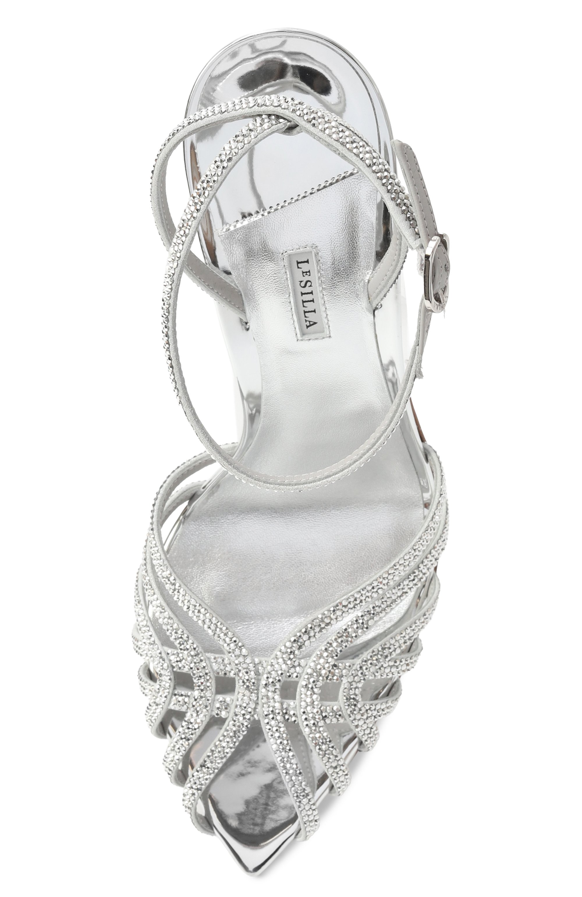 Кожаные босоножки embrace 110 LE SILLA серебряного цвета по цене 119000 руб., арт. 2310Y100RCPPLND, фото 6 Кожаные босоножки embrace 110 LE SILLA, арт. 2310Y100RCPPLND, фото 6