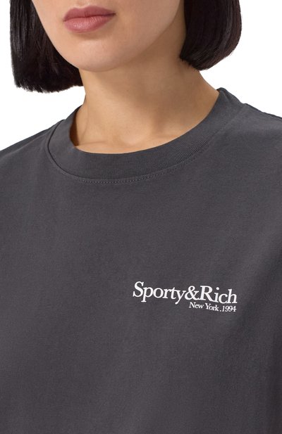 Хлопковая футболка SPORTY AND RICH, арт. T0043622016BA02, фото 5