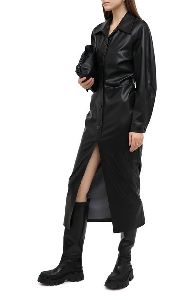 Платье NANUSHKA черного цвета по цене 78850 руб., арт. SAMI_BLACK_VEGAN LEATHER, фото 2 Платье NANUSHKA, арт. SAMI_BLACK_VEGAN LEATHER, фото 2