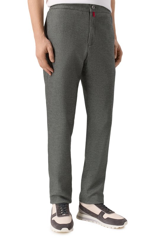 Брюки из хлопка и шерсти Kiton UPLACRK0131H02 Хаки  UPLACRK0131H02 Фото 3