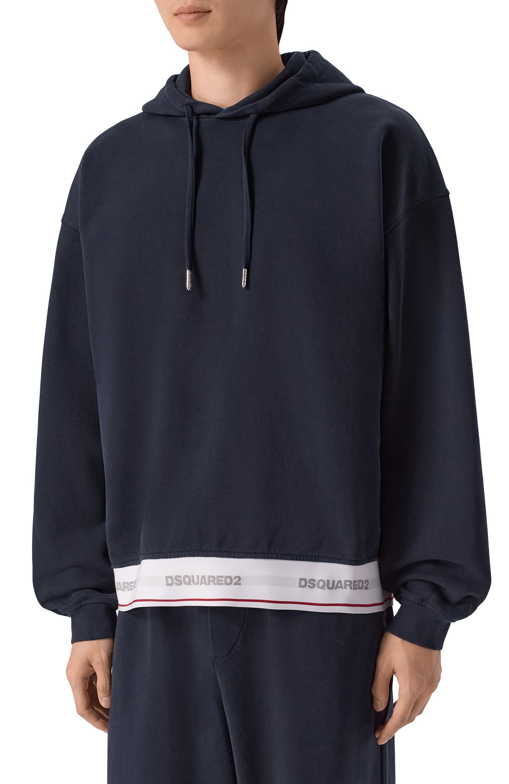 Хлопковое худи DSQUARED2 темно-синего цвета по цене 59350 руб., арт. S71GU0768/D25028, фото 3 Хлопковое худи DSQUARED2, арт. S71GU0768/D25028, фото 3