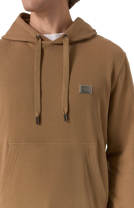 Хлопковое худи Dolce & Gabbana G9BGPT/G7N7B Коричневый  G9BGPT/G7N7B Фото 5
