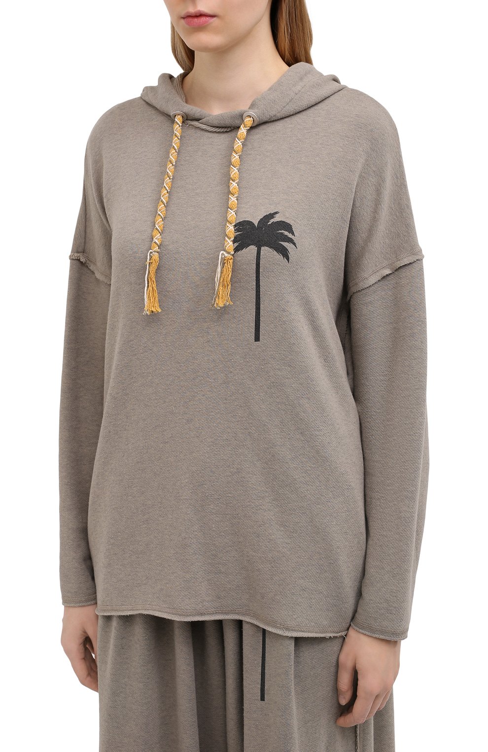 Хлопковое худи PALM ANGELS коричневого цвета по цене 57700 руб., арт. PWBB031F20FLE0016010, фото 3 Хлопковое худи PALM ANGELS, арт. PWBB031F20FLE0016010, фото 3