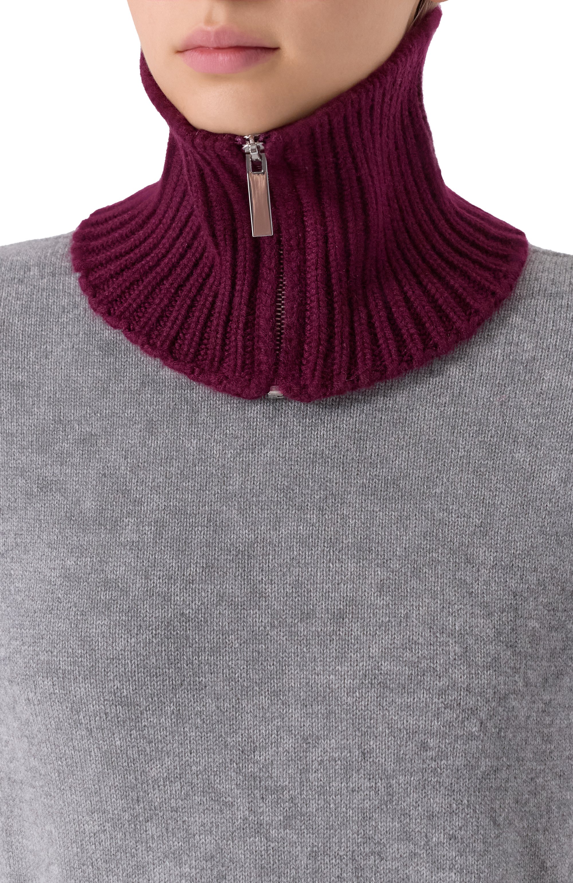 Кашемировый воротник SASUPHI бордового цвета по цене 42200 руб., арт. W25950M/WS, фото 2 Кашемировый воротник SASUPHI, арт. W25950M/WS, фото 2