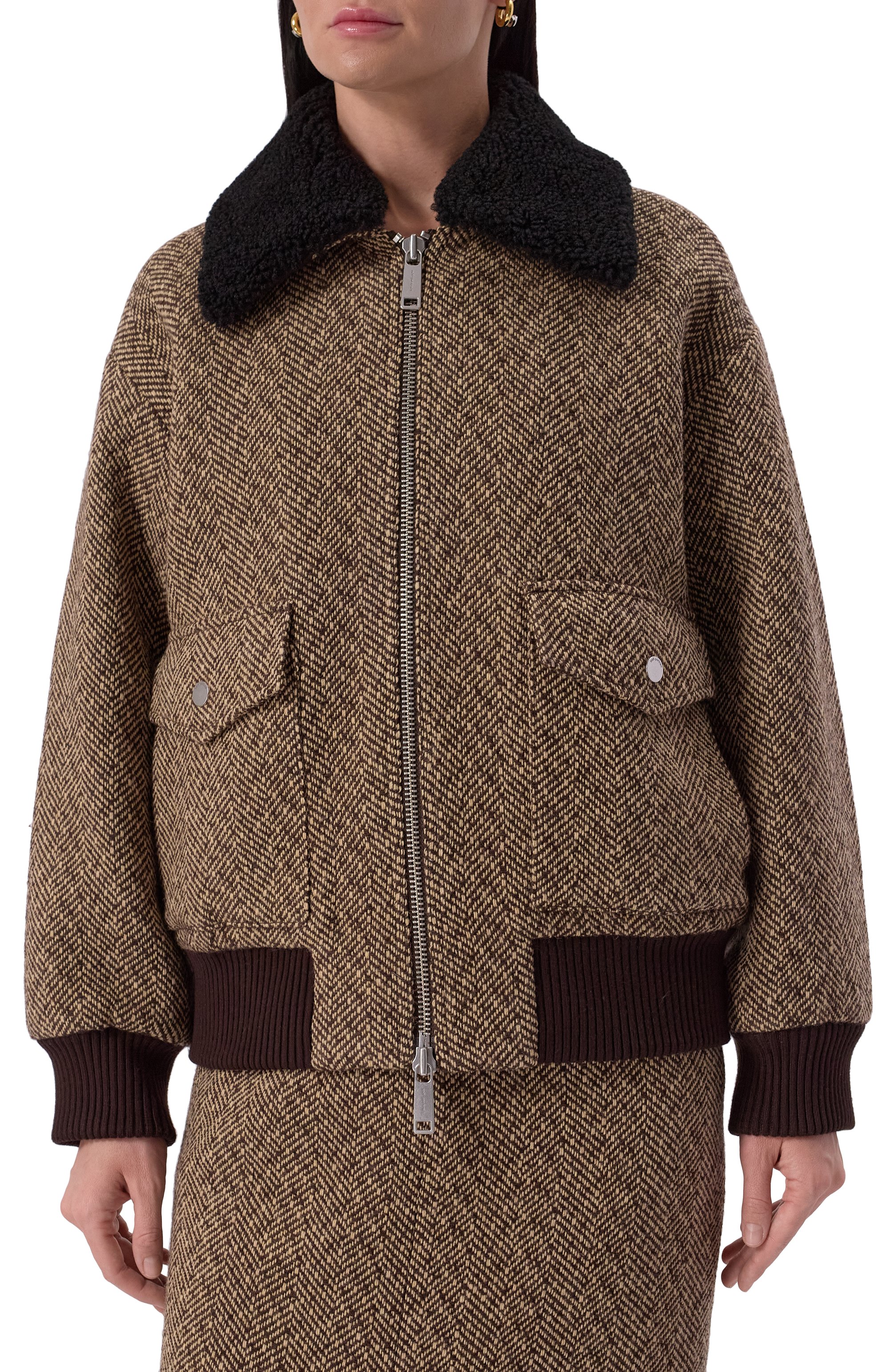 Бомбер SELF-PORTRAIT, арт. RS25-084JA-BR, фото 3