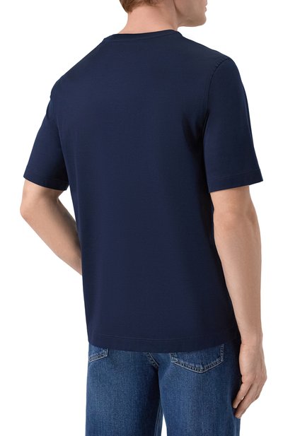 Хлопковая футболка ZILLI темно-синего цвета по цене 59950 руб., арт. TSR02AM0100VZL000_, фото 4 Хлопковая футболка ZILLI, арт. TSR02AM0100VZL000_, фото 4