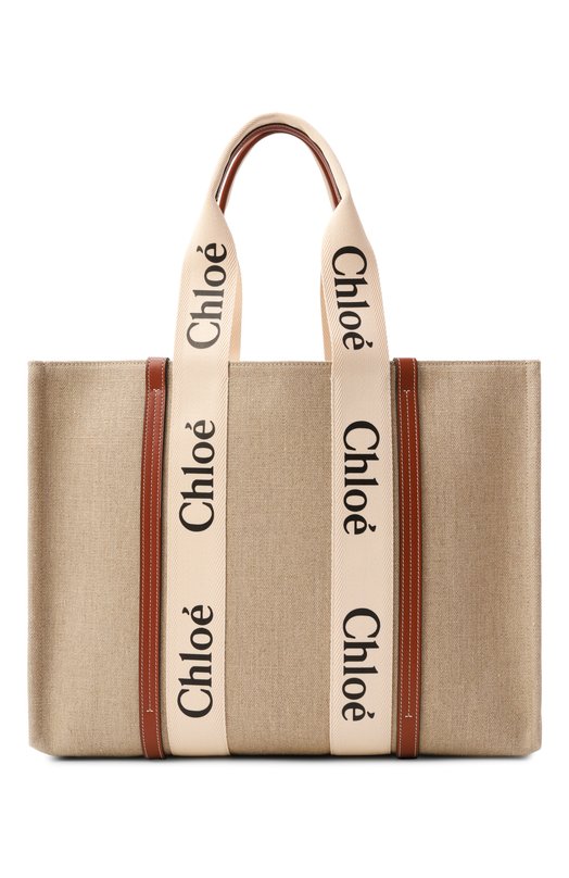 Сумка-тоут Woody large Chloé CHC22AS382I26 Бежевый CHC22AS382I26