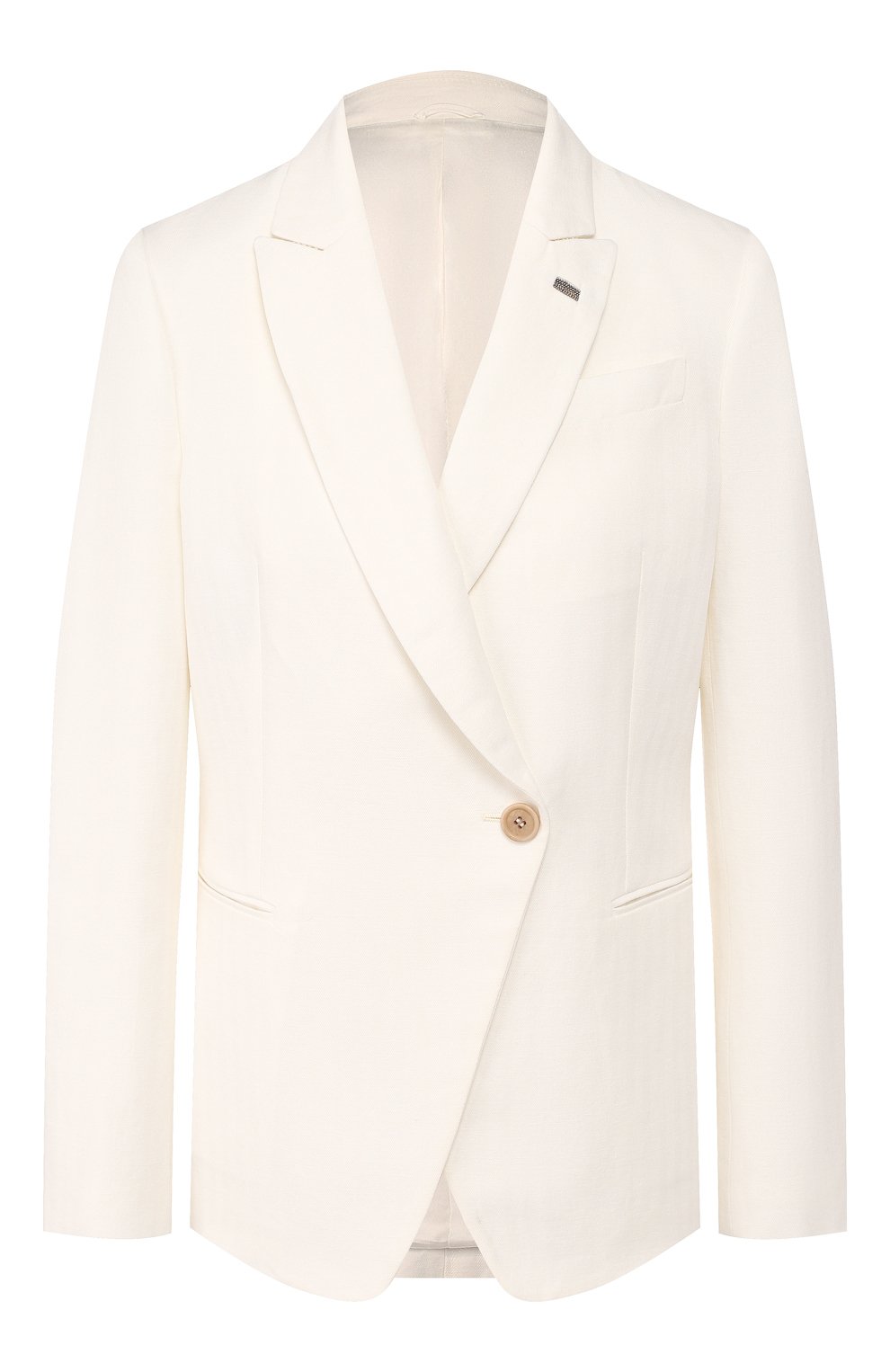 Жакет из смеси льна и хлопка BRUNELLO CUCINELLI белого цвета по цене 321500 руб., арт. MH1238758, фото 1 Жакет из смеси льна и хлопка BRUNELLO CUCINELLI, арт. MH1238758, фото 1