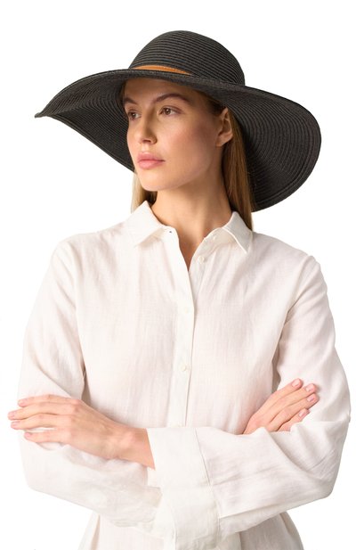 Шляпа jemima MELISSA ODABASH черного цвета по цене 22580 руб., арт. JEMIMA CR, фото 2 Шляпа jemima MELISSA ODABASH, арт. JEMIMA CR, фото 2