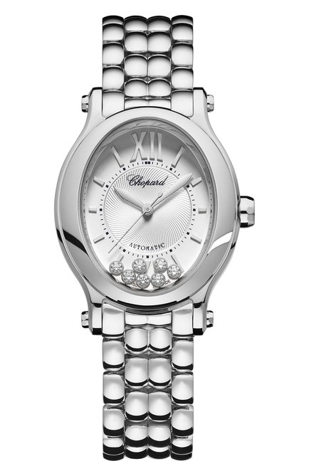 Женские часы happy sport CHOPARD бесцветного цвета, арт. 278602-3002 | Фото 1 (Материал корпуса: Сталь; Цвет циферблата: Серебристый; Механизм: Автомат)