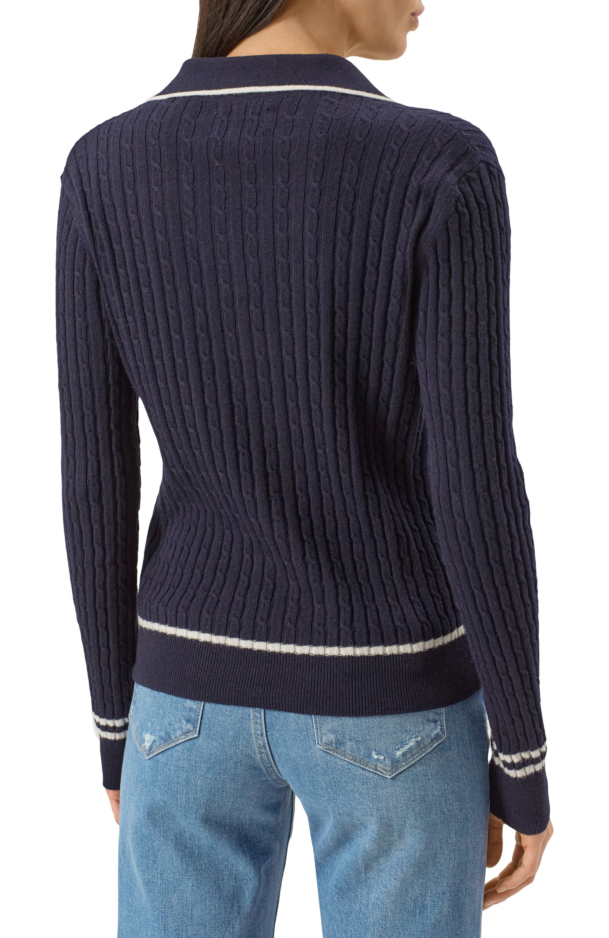 Пуловер из шерсти и вискозы MC2 SAINT BARTH темно-синего цвета по цене 21800 руб., арт. FL0RIANE/03088G, фото 4 Пуловер из шерсти и вискозы MC2 SAINT BARTH, арт. FL0RIANE/03088G, фото 4