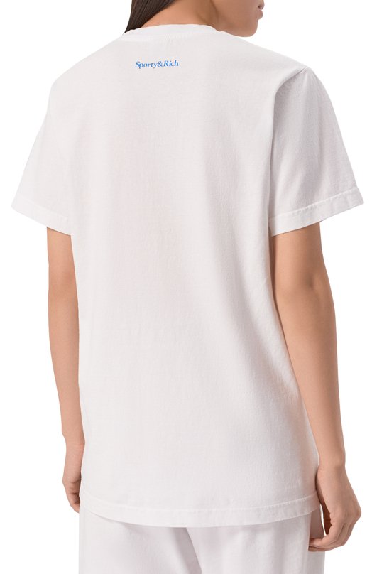 Хлопковая футболка Sporty and Rich T0043615639WH01 Белый  T0043615639WH01 Фото 4
