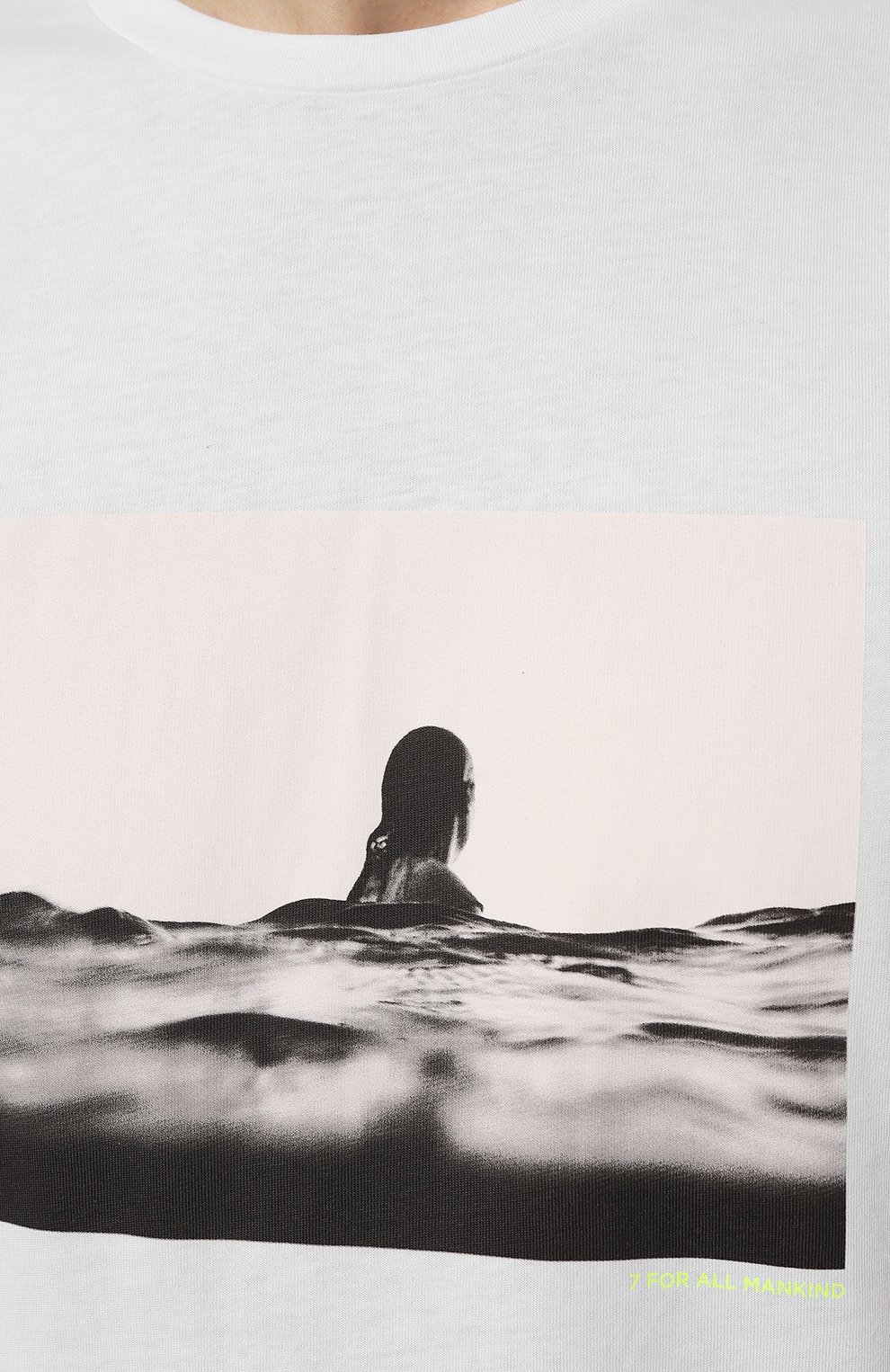 Хлопковая футболка 7 FOR ALL MANKIND белого цвета по цене 10450 руб., арт. JSLM332PWH, фото 5 Хлопковая футболка 7 FOR ALL MANKIND, арт. JSLM332PWH, фото 5