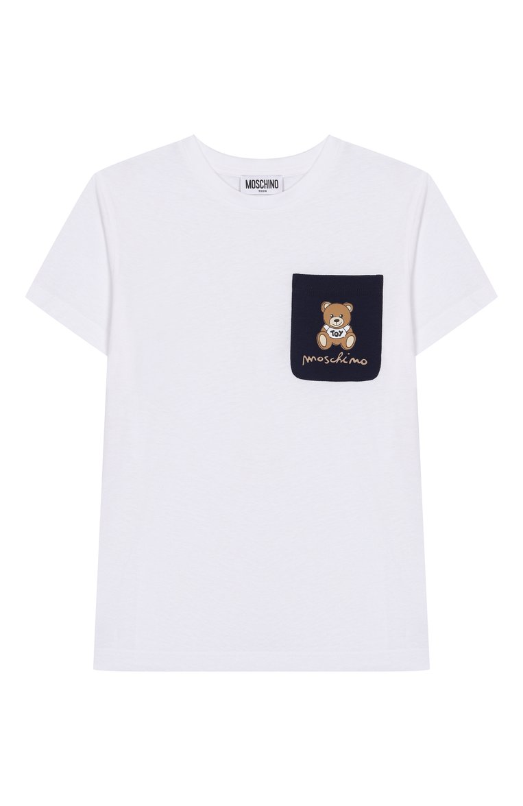 Детского комплект из футболки и шорт MOSCHINO темно-синего цвета, арт. HUG00P/LCB60/10-14 | Фото 2 (Материал внешний: Хлопок; Рукава: Короткие; Мальчики Кросс-КТ: Костюмы-спорт; Тематический товар: Teddy Bear; Автоматизация состава: Проставлено; Автоматизация ТО: Проставлено; Ростовка одежда: 10 - 11 лет | 140 - 146см, 12 лет | 152 см)