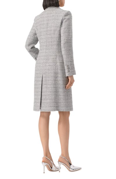 Твидовое пальто DOLCE & GABBANA светло-серого цвета по цене 499500 руб., арт. F0F1ST/FQ0AB, фото 4 Твидовое пальто DOLCE & GABBANA, арт. F0F1ST/FQ0AB, фото 4