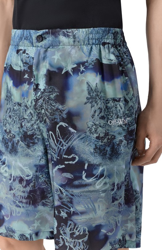 Шорты из вискозы Off-White 0MCB092S26FAB004 Синий  0MCB092S26FAB004 Фото 5