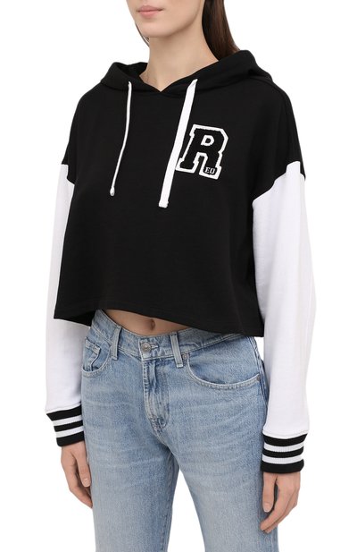 Хлопковое худи REDVALENTINO черно-белого цвета по цене 48400 руб., арт. XR3MF08Y/6DY, фото 3 Хлопковое худи REDVALENTINO, арт. XR3MF08Y/6DY, фото 3