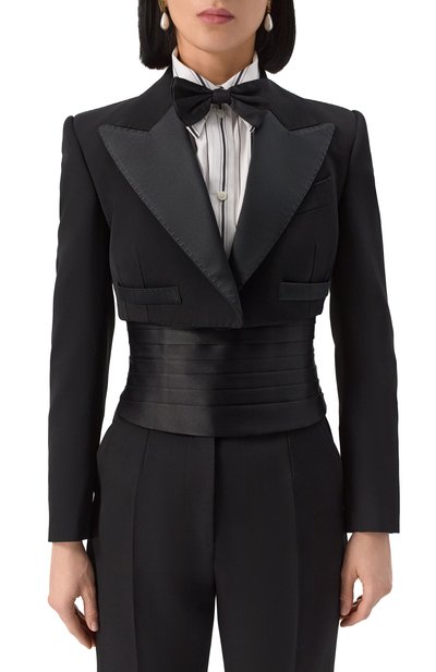 Шелковый камербанд DOLCE & GABBANA черного цвета по цене 96350 руб., арт. FB399A/G0U05, фото 2 Шелковый камербанд DOLCE & GABBANA, арт. FB399A/G0U05, фото 2