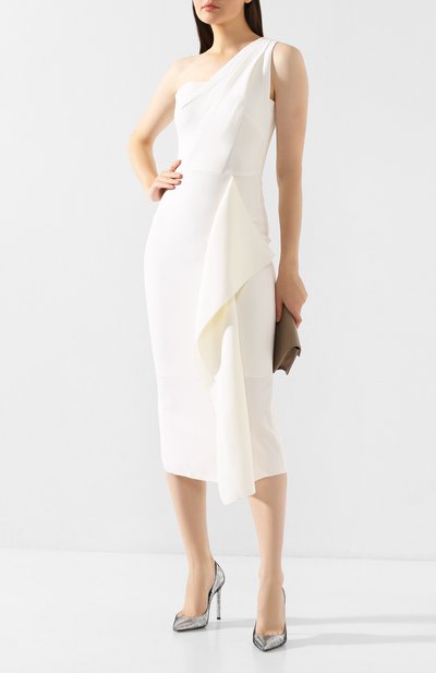 Шерстяное платье ROLAND MOURET белого цвета по цене 217000 руб., арт. PW19/S0737/F4044, фото 2 Шерстяное платье ROLAND MOURET, арт. PW19/S0737/F4044, фото 2