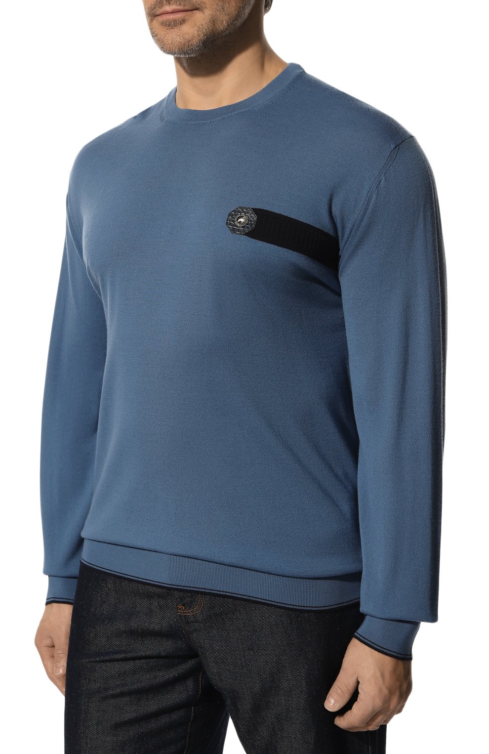 Джемпер с отделкой из кожи аллигатора STEFANO RICCI, арт. K606312AG1/F22465, фото 3