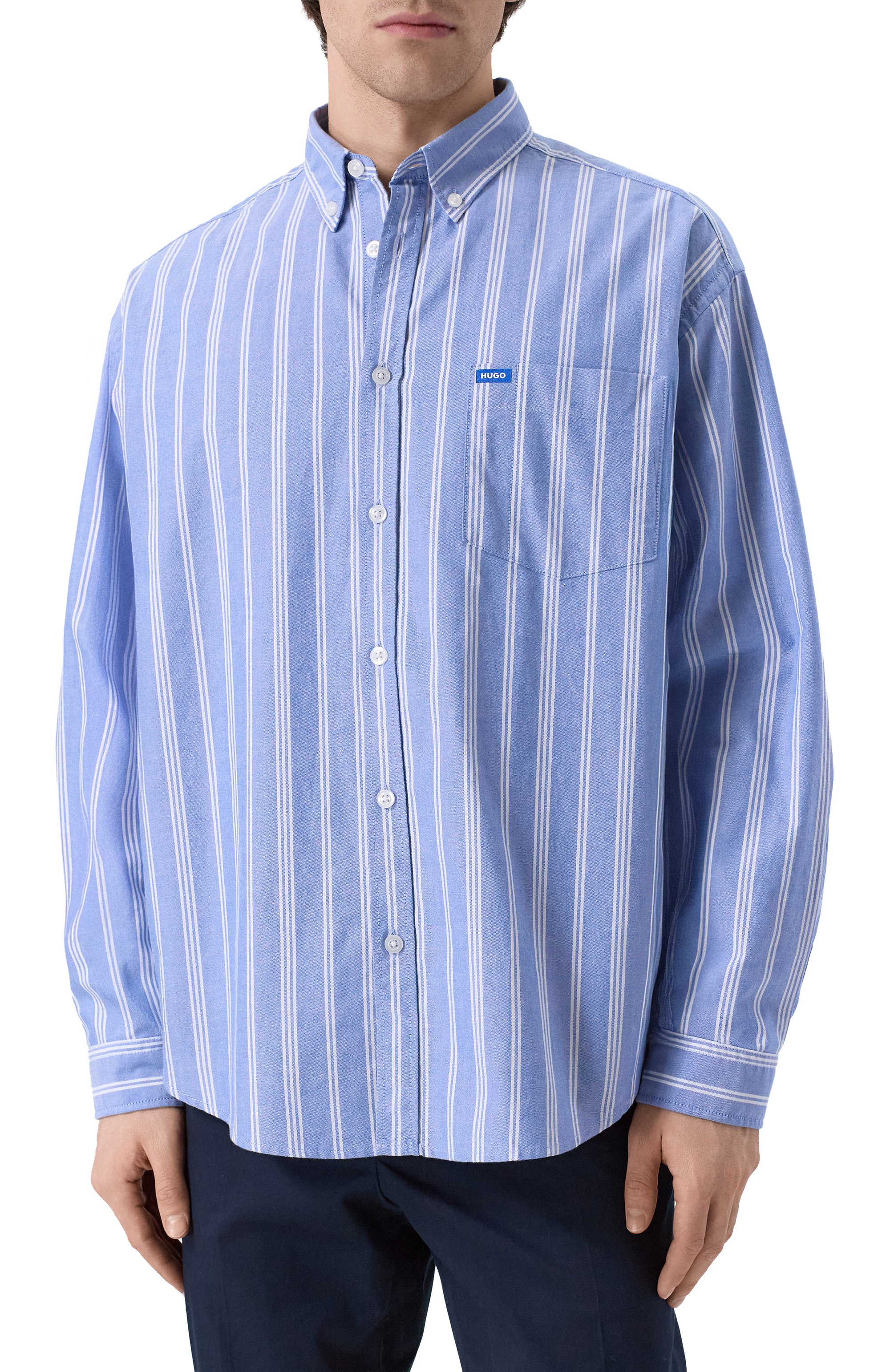 Хлопковая рубашка HUGO BLUE, арт. 50534183, фото 3
