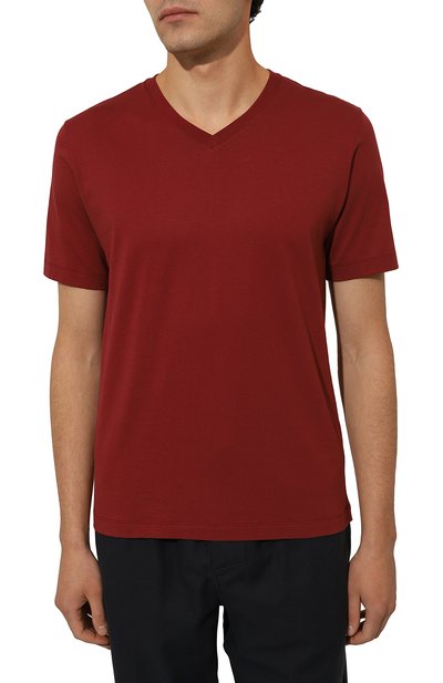 Хлопковая футболка HANRO бордового цвета по цене 9660 руб., арт. 075051, фото 3 Хлопковая футболка HANRO, арт. 075051, фото 3