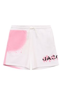Детские хлопковые шорты MARC JACOBS (THE) белого цвета, арт. W60194/12A+ | Фото 1 (Материал сплава: Проставлено; Материал внешний: Хлопок; Нос: Не проставлено; Случай: Повседневный; Девочки Кросс-КТ: Шорты-спорт; Ростовка одежда: 13 - 15 лет | 158 см)