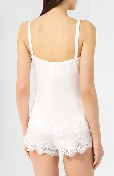 Шелковый топ с кружевной отделкой DOLCE & GABBANA, арт. 0122/07A00T/FUADG, фото 4