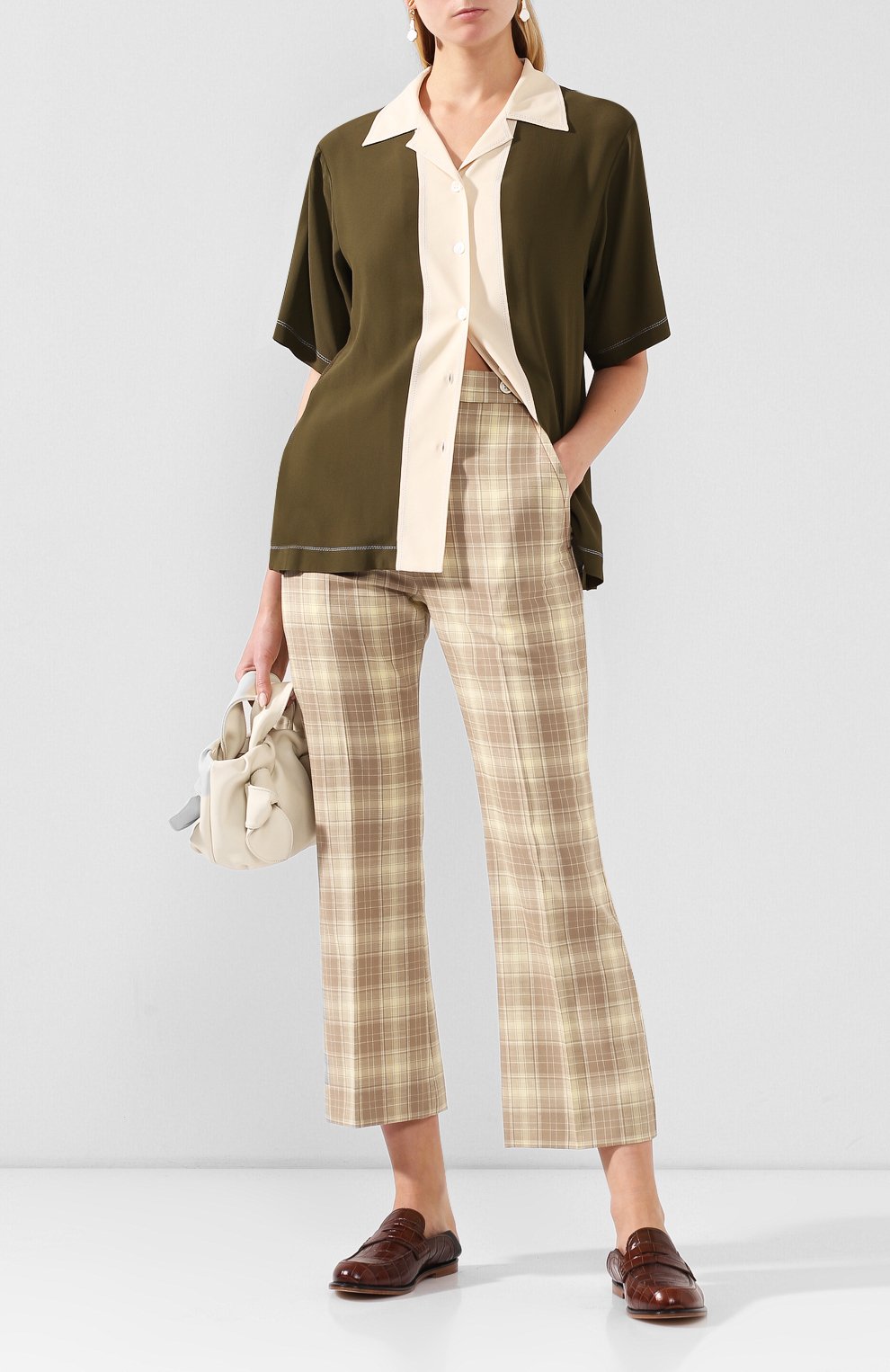 Рубашка MARNI хаки цвета по цене 51250 руб., арт. CAMA0270Q0/TA089, фото 2 Рубашка MARNI, арт. CAMA0270Q0/TA089, фото 2