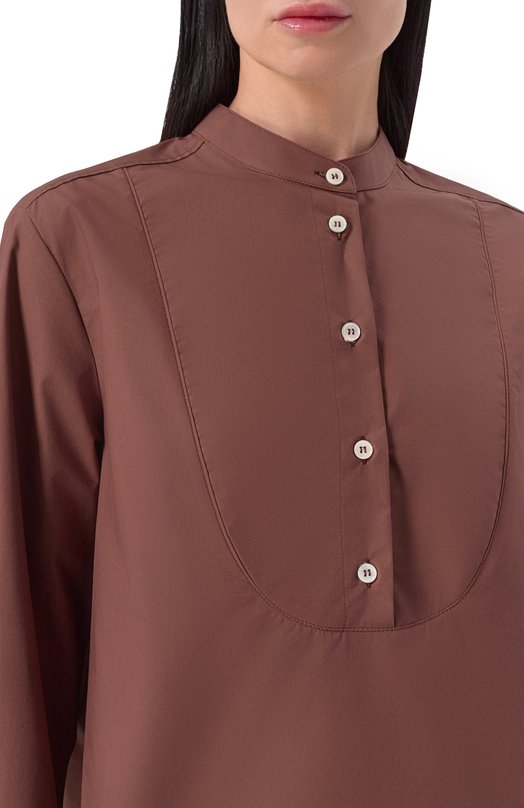 Хлопковая блузка Noble&Brulee NB05/021125/24 Коричневый  NB05/021125/24 Фото 5
