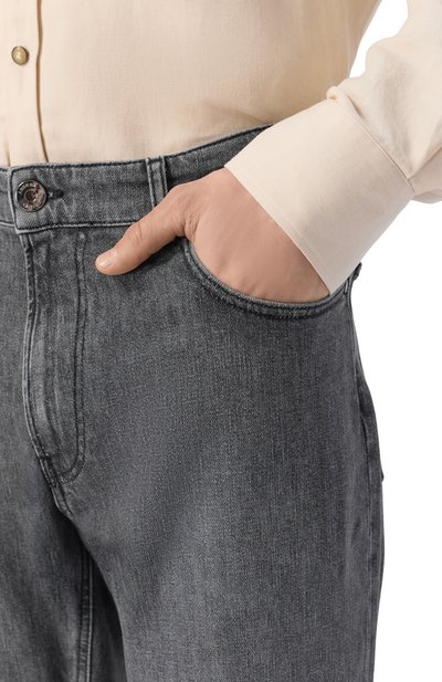 Джинсы ANDREA CAMPAGNA темно-серого цвета по цене 39950 руб., арт. P-380 BLACK USED/CABRA BLACK TRAMA BIANCA, фото 5 Джинсы ANDREA CAMPAGNA, арт. P-380 BLACK USED/CABRA BLACK TRAMA BIANCA, фото 5