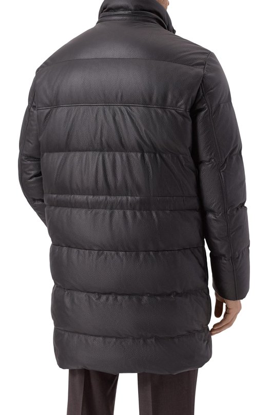 Кожаный пуховик с отделкой из песца Stefano Ricci MDJ5300430/5901/60 Чёрный  MDJ5300430/5901/60 Фото 6