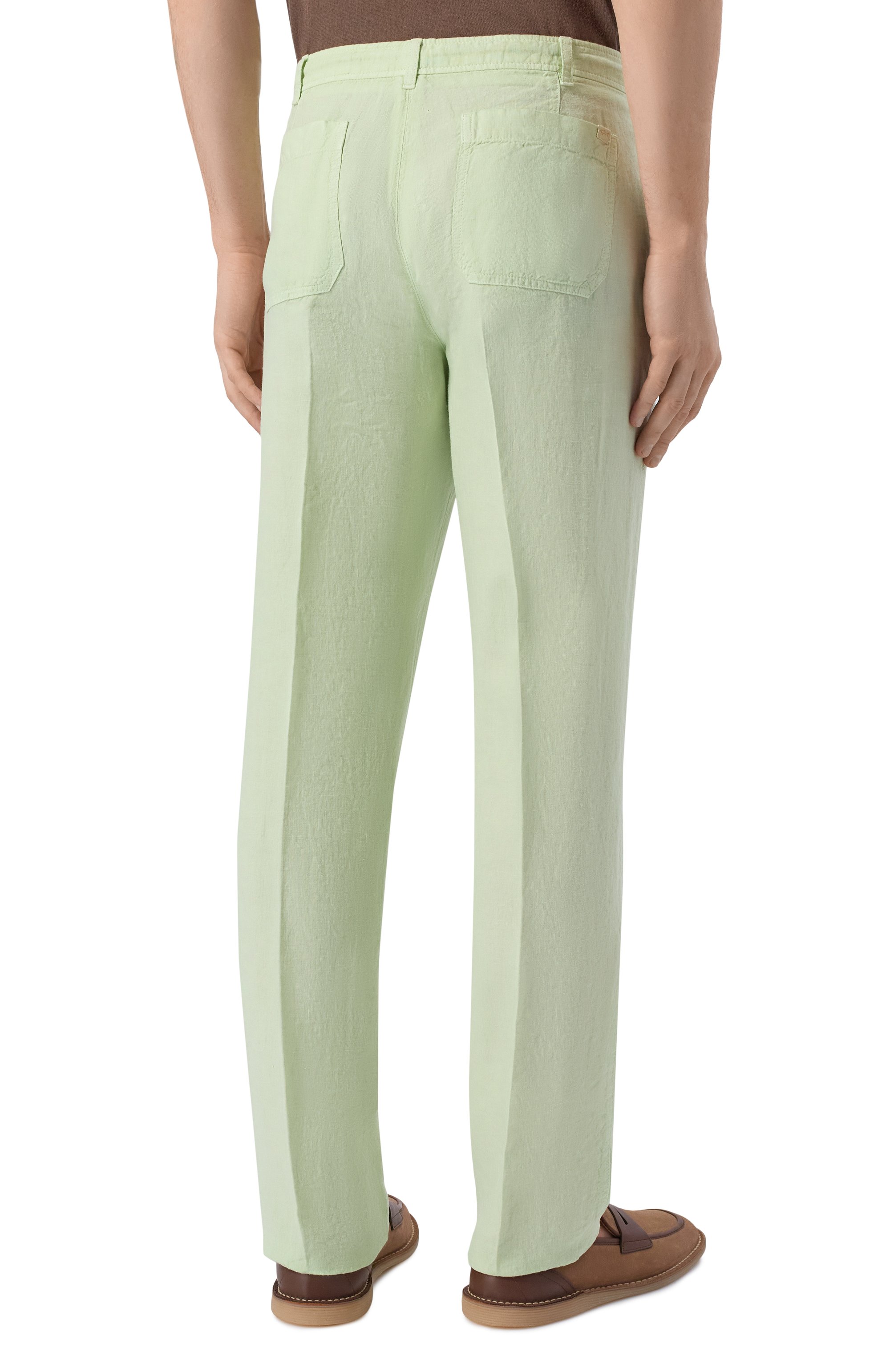 Льняные брюки PAUL&SHARK светло-зеленого цвета по цене 38950 руб., арт. 26414031, фото 4 Льняные брюки PAUL&SHARK, арт. 26414031, фото 4