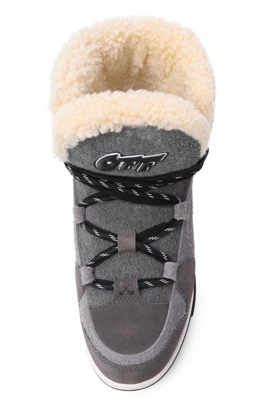 Комбинированные ботинки Off-White 0WIY001F25LEA0011011 Серый  0WIY001F25LEA0011011 Фото 6
