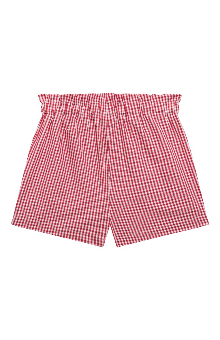 Детский костюм из топа и шорт IL GUFO красного цвета, арт. P24DP426C3148/5A-8A | Фото 6 (Материал внешний: Хлопок; Рукава: Короткие; Кросс-КТ: костюм; Автоматизация состава: Проставлено; Автоматизация ТО: Проставлено; Ростовка одежда: 4 года | 104 см, 5 лет | 110 см, 7 лет | 122 см)