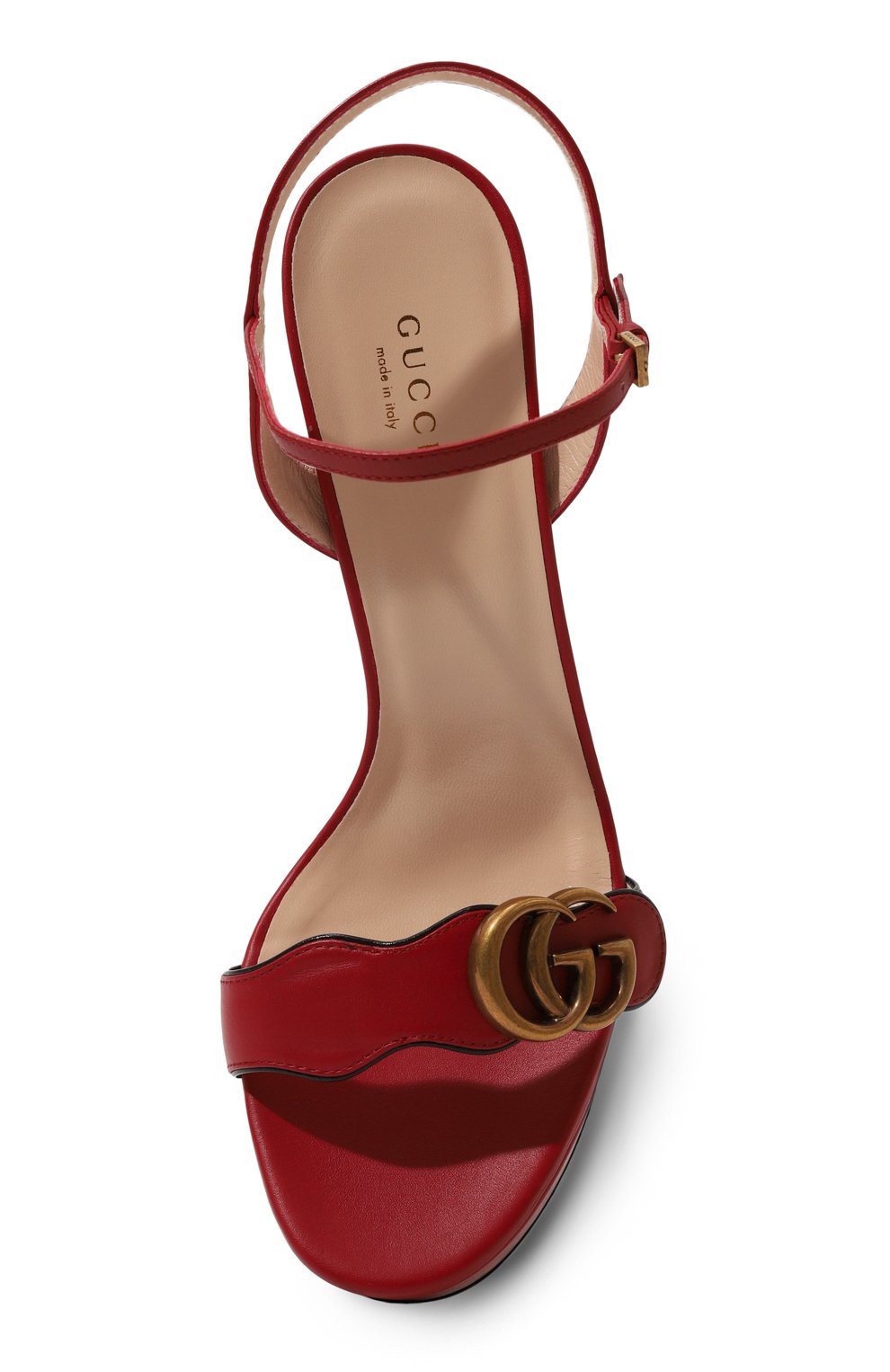 Кожаные босоножки marmont GUCCI красного цвета по цене 92500 руб., арт. 573021 A3N00, фото 6 Кожаные босоножки marmont GUCCI, арт. 573021 A3N00, фото 6