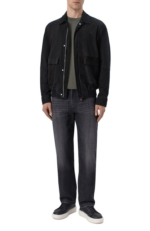 Хлопковая футболка Brioni UJSY0L/0D620 Хаки  UJSY0L/0D620 Фото 2