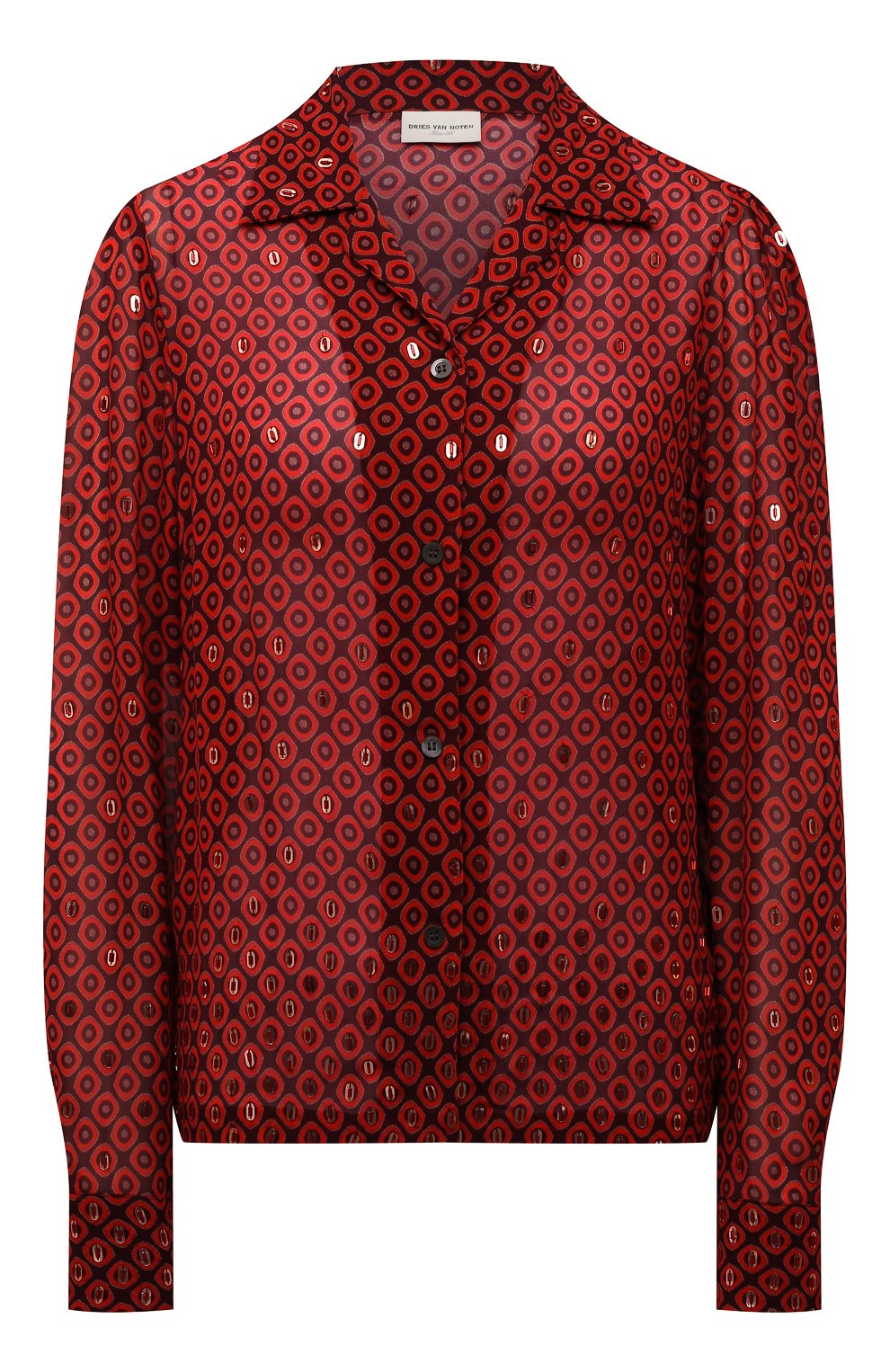 Блузка из вискозы DRIES VAN NOTEN красного цвета по цене 84100 руб., арт. 212-030703-3005, фото 1 Блузка из вискозы DRIES VAN NOTEN, арт. 212-030703-3005, фото 1