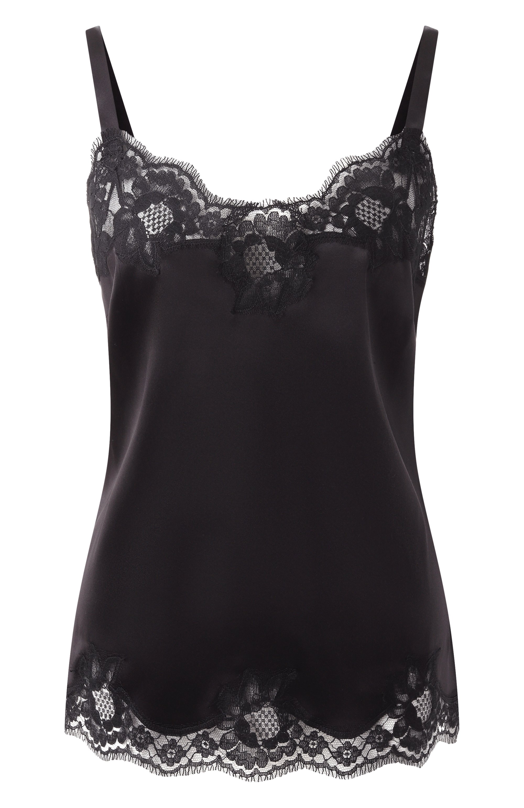 Топ из шелка и хлопка DOLCE & GABBANA черного цвета по цене 109000 руб., арт. 07A00T/0N013, фото 1 Топ из шелка и хлопка DOLCE & GABBANA, арт. 07A00T/0N013, фото 1