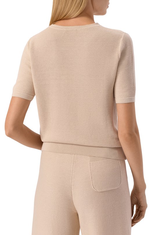 Топ из шелка и хлопка MVST WS61-607MU Бежевый  WS61-607MU Фото 4