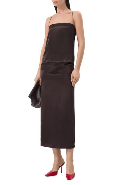 Атласный топ ARMARIUM коричневого цвета по цене 59050 руб., арт. ARMFWT043/V012, фото 2 Атласный топ ARMARIUM, арт. ARMFWT043/V012, фото 2